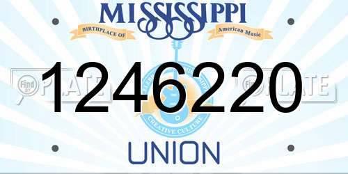 1246220 Mississippi License Plate