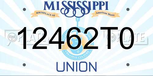 12462T0 Mississippi License Plate