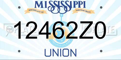 12462Z0 Mississippi License Plate