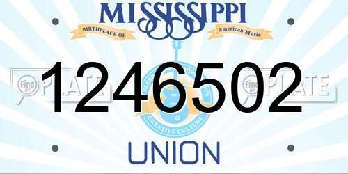 1246502 Mississippi License Plate
