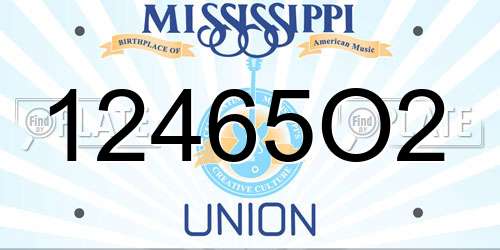 12465O2 Mississippi License Plate