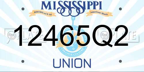 12465Q2 Mississippi License Plate