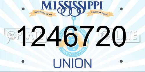 1246720 Mississippi License Plate