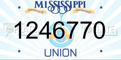 1246770 Mississippi License Plate
