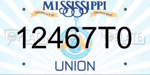 12467T0 Mississippi License Plate