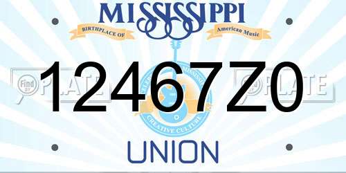 12467Z0 Mississippi License Plate