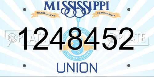 1248452 Mississippi License Plate