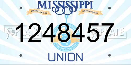 1248457 Mississippi License Plate