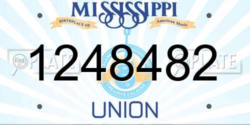 1248482 Mississippi License Plate