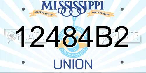 12484B2 Mississippi License Plate