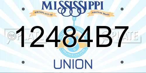 12484B7 Mississippi License Plate