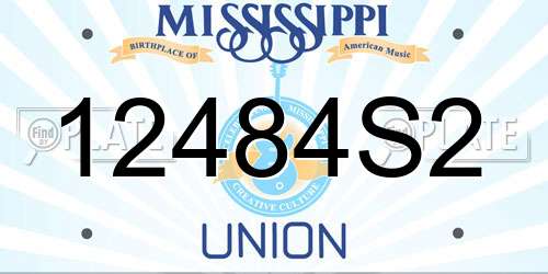 12484S2 Mississippi License Plate