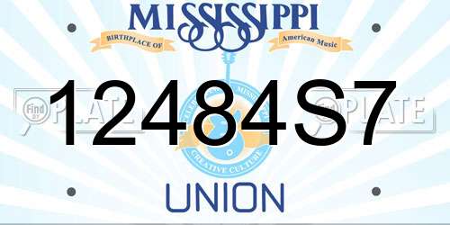 12484S7 Mississippi License Plate