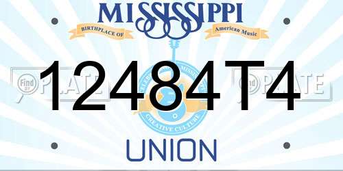12484T4 Mississippi License Plate