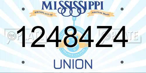 12484Z4 Mississippi License Plate