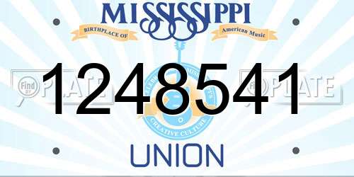 1248541 Mississippi License Plate