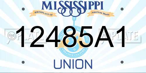 12485A1 Mississippi License Plate