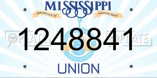 1248841 Mississippi License Plate