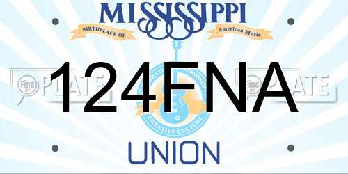 124FNA Mississippi License Plate