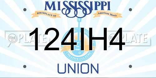 124IH4 Mississippi License Plate