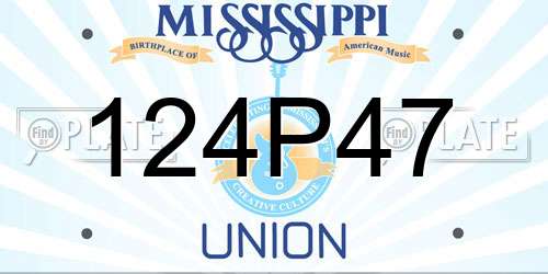 124P47 Mississippi License Plate