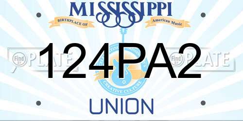 124PA2 Mississippi License Plate