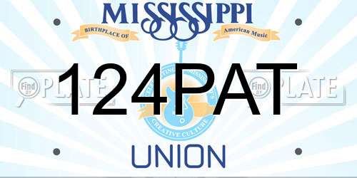 124PAT Mississippi License Plate