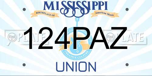 124PAZ Mississippi License Plate