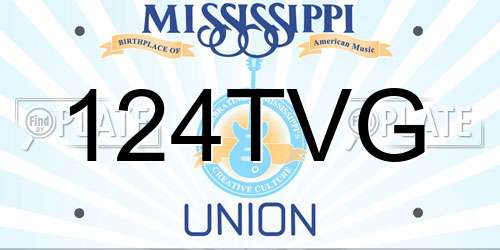 124TVG Mississippi License Plate