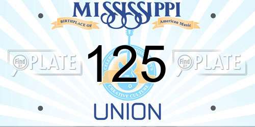 125 Mississippi License Plate