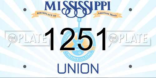 1251 Mississippi License Plate