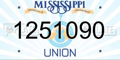 1251090 Mississippi License Plate