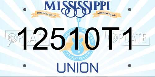 12510T1 Mississippi License Plate