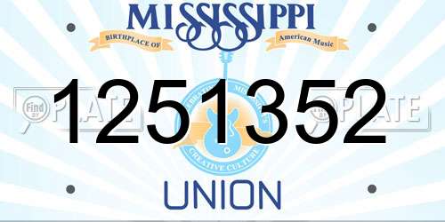 1251352 Mississippi License Plate