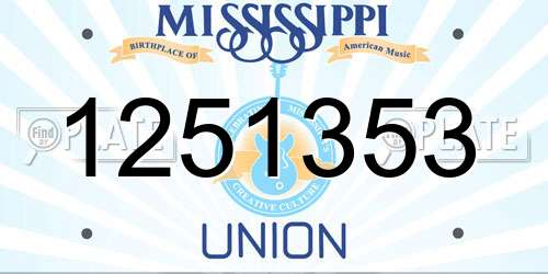 1251353 Mississippi License Plate