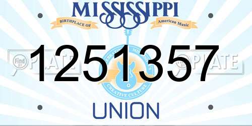 1251357 Mississippi License Plate