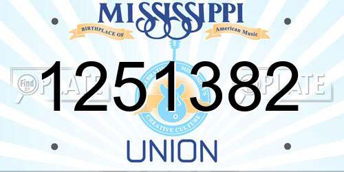 1251382 Mississippi License Plate