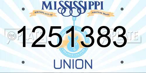 1251383 Mississippi License Plate
