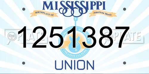 1251387 Mississippi License Plate