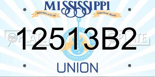 12513B2 Mississippi License Plate