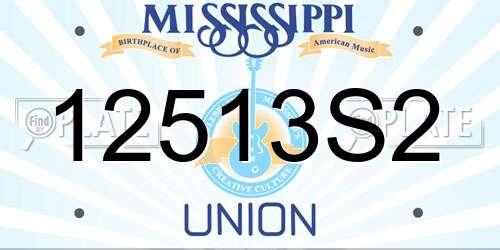 12513S2 Mississippi License Plate