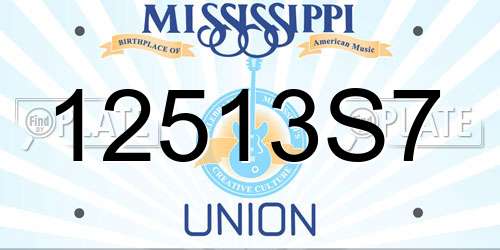 12513S7 Mississippi License Plate