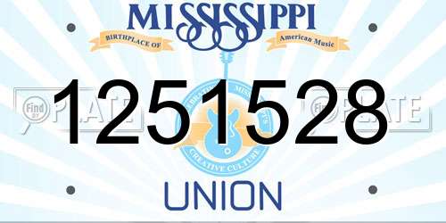 1251528 Mississippi License Plate