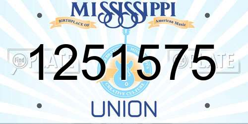 1251575 Mississippi License Plate