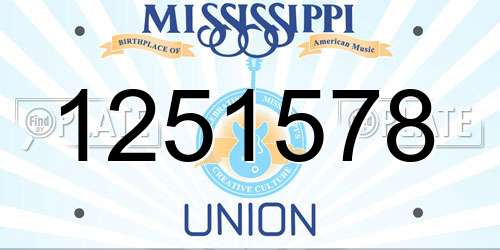 1251578 Mississippi License Plate