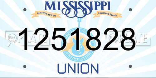 1251828 Mississippi License Plate