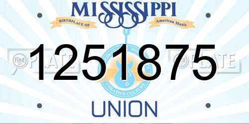 1251875 Mississippi License Plate