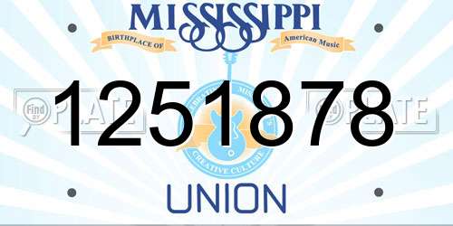1251878 Mississippi License Plate