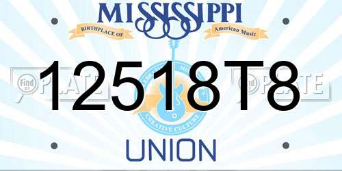 12518T8 Mississippi License Plate