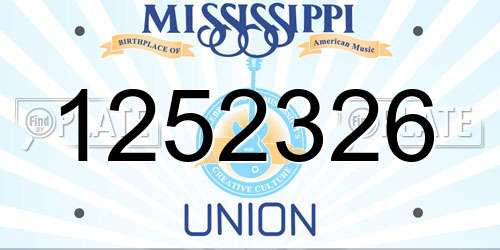 1252326 Mississippi License Plate